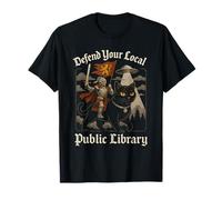 Defiende tu Obra de Arte OVNI de Caballero Cruzado de la Biblioteca Local Camiseta