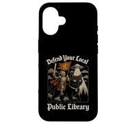 Defiende tu Obra de Arte OVNI de Caballero Cruzado de la Biblioteca Local Carcasa para iPhone 16