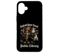 Defiende tu Obra de Arte OVNI de Caballero Cruzado de la Biblioteca Local Carcasa para iPhone 16 Plus