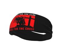 Defiendo la bandera de Albania y me arrodillo ante la cruz. Diademas para hombre y mujer, antideslizantes, transpirables, deportivas, para gimnasio, baloncesto, yoga.