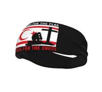 Defiendo la bandera de Chipre del Norte y me arrodillo ante la cruz. Diademas para hombre y mujer, antideslizantes, absorbentes, deportivas, para gimnasio, baloncesto, yoga.