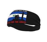 Defiendo la bandera de El Salvador y me arrodillo ante la cruz. Diademas para hombre y mujer, antideslizantes, absorbentes, deportivas, para gimnasio, baloncesto, yoga.