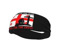 Defiendo la bandera de Georgia y me arrodillo ante la cruz. Diademas para hombre y mujer, antideslizantes, absorbentes, deportivas, para gimnasio, baloncesto, yoga.