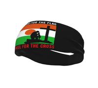Defiendo la bandera de Níger y me arrodillo ante la cruz. Diademas para hombre y mujer, antideslizantes, absorbentes, deportivas, para gimnasio, baloncesto, yoga.