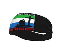 Defiendo la bandera de Sierra Leona y me arrodillo ante la cruz. Diademas para hombre y mujer, antideslizantes, absorbentes, deportivas, para gimnasio, baloncesto, yoga.