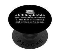 Definición de Abibliofobia Lectura Lector de ratón de Biblioteca Divertido PopSockets PopGrip Adhesivo