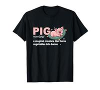 Definición de Cerdo Criatura mágica Convierte Verduras en Tocino Camiseta