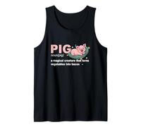 Definición de Cerdo Criatura mágica Convierte Verduras en Tocino Camiseta sin Mangas