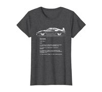 Definición de Icono Diseño Genial del icónico Coche Deportivo Italiano Camiseta, Mujer, Jaspeado Oscuro, M