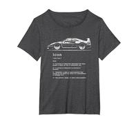 Definición de Icono Diseño Genial del icónico Coche Deportivo Italiano Camiseta, Mujer Tallas Grandes, Jaspeado Oscuro, 3XL Grande