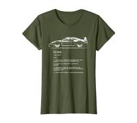 Definición de Icono Diseño Genial del icónico Coche Deportivo Italiano Camiseta, Mujer, Verde Oliva, XXL