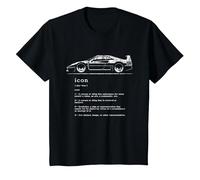 Definición de Icono Diseño Genial del icónico Coche Deportivo Italiano Camiseta, Niños, Negro, 3 años
