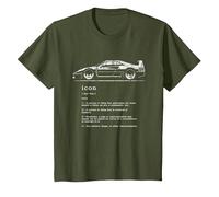 Definición de Icono Diseño Genial del icónico Coche Deportivo Italiano Camiseta, Niños, Verde Oliva, 8 años