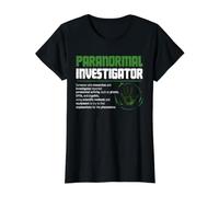 Definición de investigador Paranormal Fantasma Investigación Humor Camiseta gráfica económica, Mujer, Negro, L