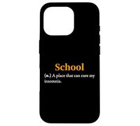 Definición de la Escuela Divertido Estudiante Universitario Aula Humor Broma Carcasa para iPhone 16 Pro