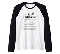 Definición de marketer digital Diseño creativo divertido Camiseta Manga Raglan