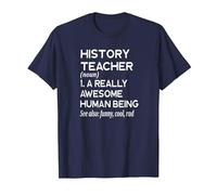 Definición de Profesor de Historia Profesor de historiador Escolar Divertido Camiseta, Hombre, Azul Marino, S