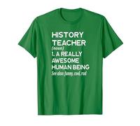 Definición de Profesor de Historia Profesor de historiador Escolar Divertido Camiseta, Hombre, Verde Kelly, S