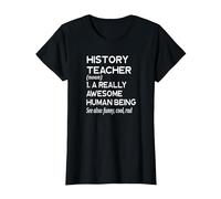 Definición de Profesor de Historia Profesor de historiador Escolar Divertido Camiseta, Mujer, Negro, XXL