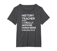 Definición de Profesor de Historia Profesor de historiador Escolar Divertido Camiseta, Mujer Tallas Grandes, Jaspeado Oscuro, 1XL Grande