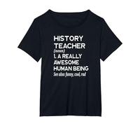 Definición de Profesor de Historia Profesor de historiador Escolar Divertido Camiseta, Mujer Tallas Grandes, Negro, 1XL Grande