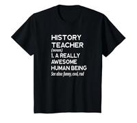 Definición de Profesor de Historia Profesor de historiador Escolar Divertido Camiseta, Niños, Negro, 8 años