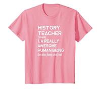 Definición de Profesor de Historia Profesor de historiador Escolar Divertido Camiseta, Niños, Rosado, 10 años