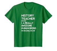 Definición de Profesor de Historia Profesor de historiador Escolar Divertido Camiseta, Niños, Verde Kelly, 8 años