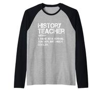 Definición de Profesor de Historia Regreso a Clases Primer día Divertido Camiseta Manga Raglan