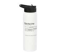 Definición de propina - Texto de punta antivuelco (negro) Stainless Steel Insulated Water Bottle