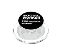 Definición de Trabajador Social Divertido como un Trabajo Regular Solo más Fresco PopSockets PopGrip para MagSafe