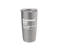 Definición divertida de chica pickleball Vaso térmico de acero inoxidable de doble pared
