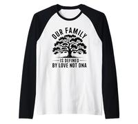 Definido por el Amor, no la adopción del ADN, Día de la Familia Camiseta Manga Raglan