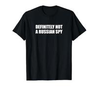 Definitivamente no es un espía Ruso Camiseta gráfica económica, Hombre, Negro, S