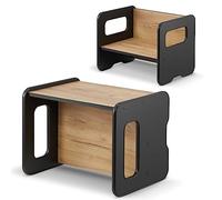 defiPad Banco para niños | Banco infantil se puede utilizar como mesa infantil girando | Banco de madera con 2 alturas de asiento | Función de mesa infantil | Elemento de asiento infantil |