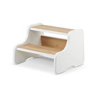 defiPad Taburete de Madera con 2 Peldaños para Niños, Muebles Infantiles para Baño, Cocina, Habitación Infantil - Escalera para Inodoro a Partir de 2 Años