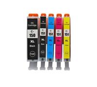 DEFIYAN 15 Cartuchos de Tinta compatibles para impresoras PGI150 CLI151 MG7510 IP7210 IP8710 MX721 Ix6810(1SET (5PCS))