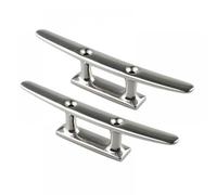 DEFIYAN 2 Piezas de Tacos Marinos de Bote Marino 5 Pulgadas 6 Pulgadas 8 Pulgadas 2 Orificios pulidos 316 Acero Inoxidable para Yates de Corbata de Cuerda Cubierta(8inch(202mm))