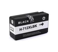 DEFIYAN Cartucho de Tinta Compatible para Impresora de inyección de Tinta DesignJet T210 T230 T250 T650 T630, 712 XL, 712XL, 3ED71A, 3ED67A(1PCS Black)