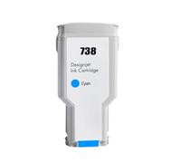 DEFIYAN Cartucho de Tinta Compatible para Tinta HP738 738 para Impresora DesignJet T950 T850 Pigmento 676M6A 676M7A 676M8A 498N8A Color(300ML - 738C)