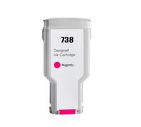 DEFIYAN Cartucho de Tinta Compatible para Tinta HP738 738 para Impresora DesignJet T950 T850 Pigmento 676M6A 676M7A 676M8A 498N8A Color(300ML - 738M)