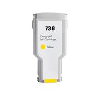 DEFIYAN Cartucho de Tinta Compatible para Tinta HP738 738 para Impresora DesignJet T950 T850 Pigmento 676M6A 676M7A 676M8A 498N8A Color(300ML - 738Y)