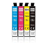 DEFIYAN Cartucho de Tinta T604 Compatible con T604XL T604 XL para impresoras XP 2200 2205 3200 3205 4200 WF 2910 2930 2950(4pcs (1set))