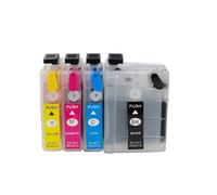 DEFIYAN Cartuchos Recargables 4PK compatibles con LC525 LC529 para impresoras DCP-J100 DCP-J105 MFC-J200