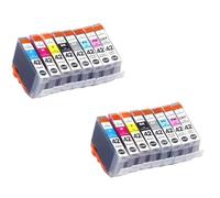 DEFIYAN Paquete de 8 Cartuchos de Tinta CLI-42 compatibles con Pro-100 Pro-100S CLI-42BK CLI-42C CLI-42Y CLI-42GY CLI-42LGY CLI-42M CLI-42PC CLI-42PM(2 Set)