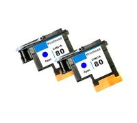 DEFIYAN Reemplazo de Cabezal de impresión Compatible 80 para HP80 C4821A Cian para Designjet 1000 1000plus 1050 1055(2X Cyan C4821A)