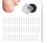 DEFIYEAR Corrección de uñas encarnadas, 50 unidades de tiras de alisado de uñas de los pies sin dolor con levantador de uñas, juego de herramientas simple para uñas encarnadas (con removedor de uñas)
