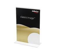 Deflect-o Soporte para cartel 47901 – A5 vertical en forma de T, doble cara, transparente