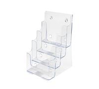 Deflect-o 77901- Soporte de pared o mesa para folletos (4 niveles, A5), transparente