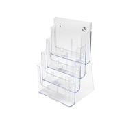 Deflect-o DE77441 - Soporte de pared o mesa para folletos (4 niveles, A4), transparente